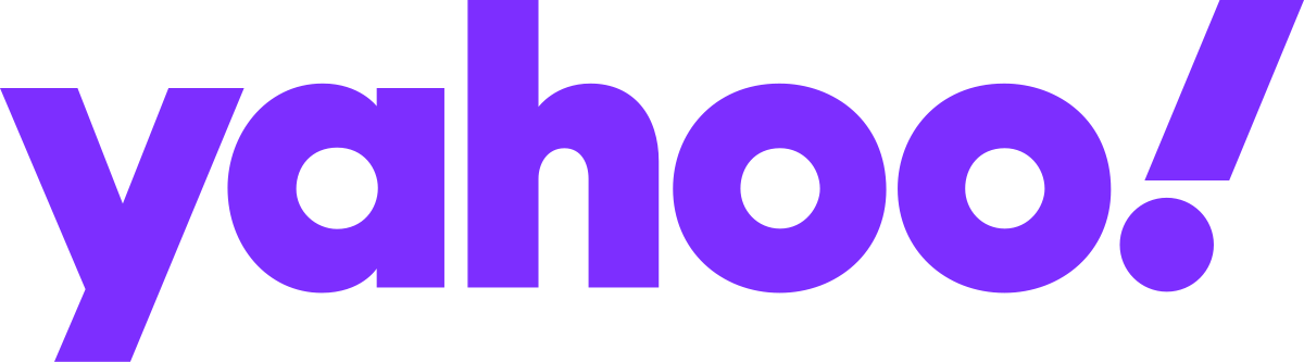 Logo for Yahoo!, featuring the company name in a bold, purple, sans-serif typeface with an exclamation mark.